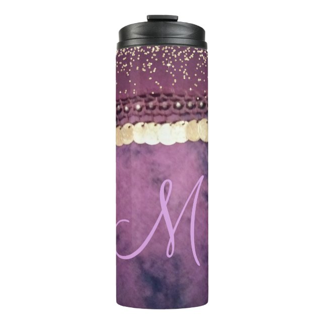 Chic Tie Dye Monogram Gypsy Scarf  Thermal Tumbler (Front)