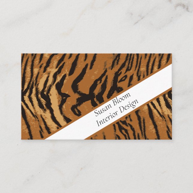 Chic Tiger Stripe Animal Print  Business Card (Front)