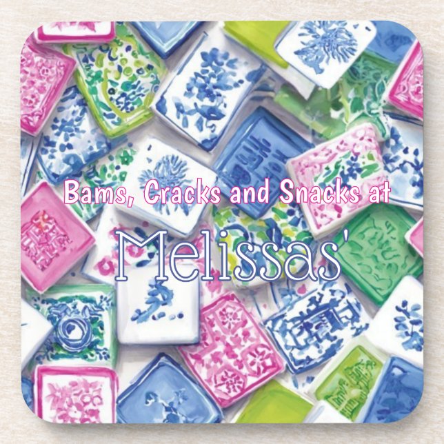 Chic Tiles Bams Cracks Snacks Custom Mahjong Coaster (Front)