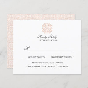 Chic Tiles elegant PINK WEDDING REPLY menu option
