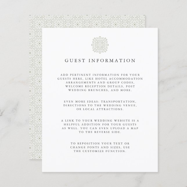 Chic Tiles elegant timeless budget wedding details (Front/Back)