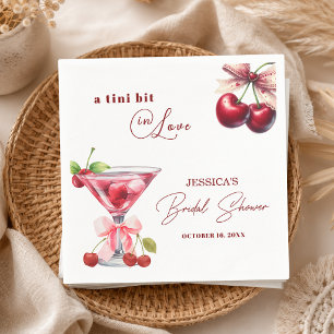 Chic Tini Bit in Love Cherry Martini Bridal Shower Napkin