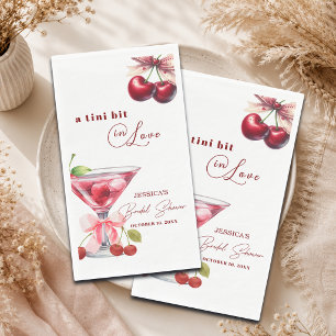 Chic Tini Bit in Love Cherry Martini Bridal Shower Napkin