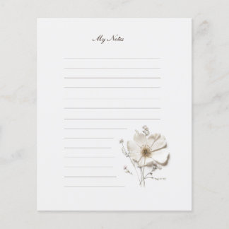 Chic Tiny Pressed Flower Lined Stationery Paper
