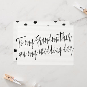 Chic "To my grandmother on my wedding day" Card