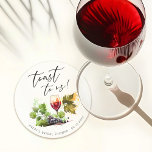 Chic Toast To Us Watercolor Wine Themed  Round Paper Coaster<br><div class="desc">Elevate your bridal shower ambiance with the chic elegance of these Chic Toast To Us Watercolor Wine-Themed Round Paper Coasters, perfect for any wine-themed or vineyard-inspired celebration. Adorned with exquisite watercolor illustrations and stylish calligraphy, they add a sophisticated touch to your special event. Ideal for vineyard, country, or destination bridal...</div>