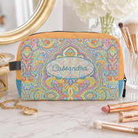 Chic Toiletry Bag With Colourful Paisley Pattern