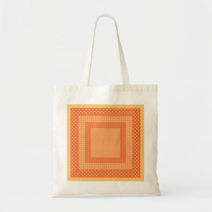 Chic Tote Bag, Orange Checks and Polkas Pattern Bag