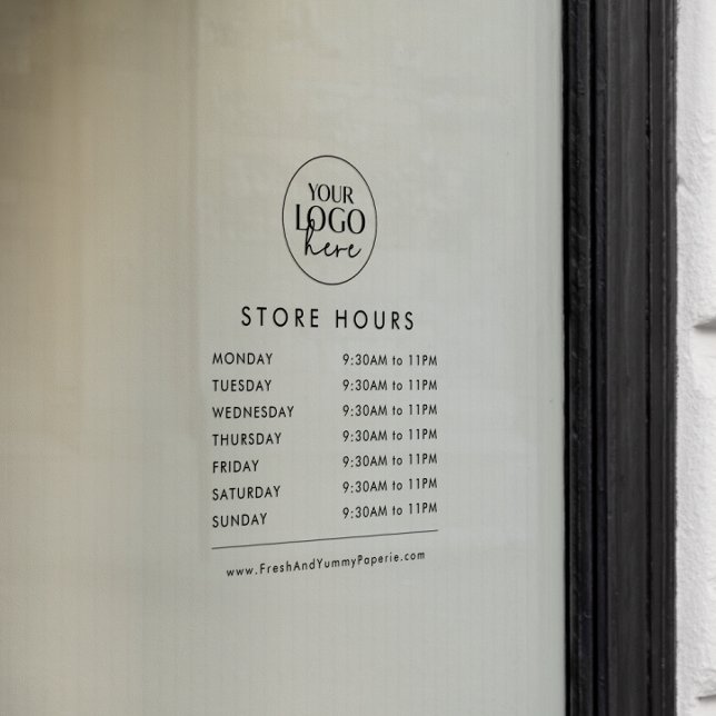 Chic Transparent Business Logo Store Hours (Creator Uploaded)