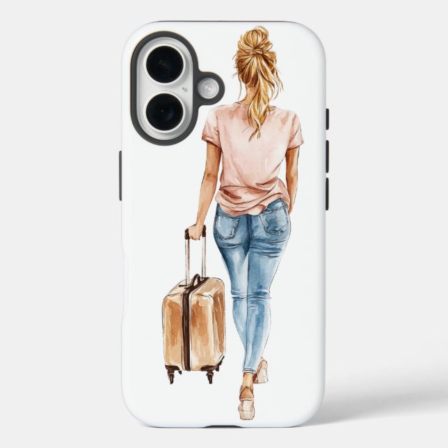 Chic Travel Girl Phone Case (Back)