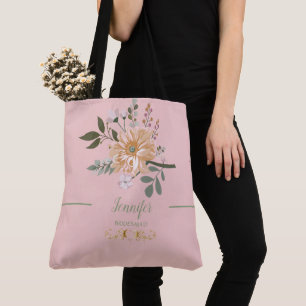 Chic Tree Blossom Monogrammed Tote Bag
