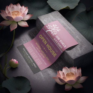 Chic Tree Yoga Instructor Therapy Salon Open House Flyer