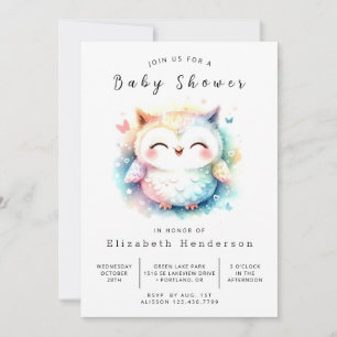 Chic Trees Owl Baby Shower  Invitation
