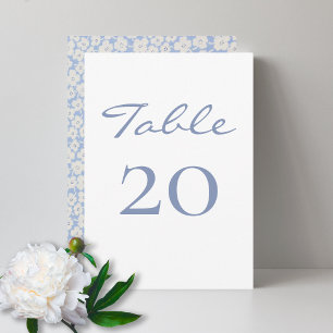 Chic & Trendy Blue Floral Table Number Card