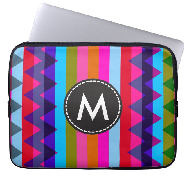 Chic Trendy Chevron Stripes Pattern #8 Laptop Sleeve (Front)