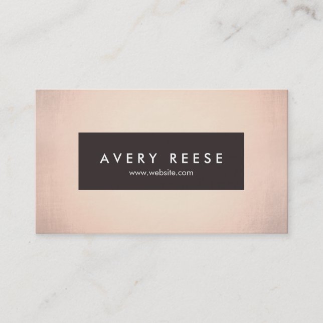 Chic & Trendy Faux Rose Gold Beauty and Fashion Business Card (Front)