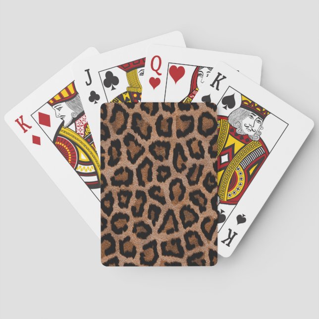 Chic Trendy Leopard Pattern Playing Cards (Back)