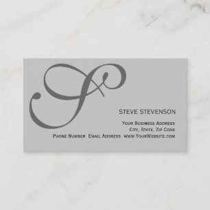 Chic Trendy Monogram Gray Business Card