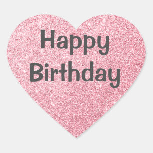 Chic & Trendy Rose Gold Glitter Sparkles Monogram Heart Sticker