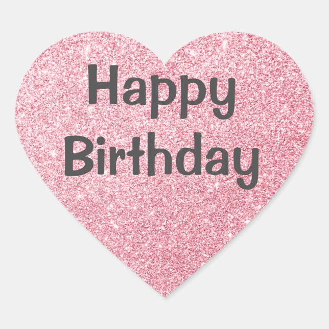 Chic & Trendy Rose Gold Glitter Sparkles Monogram Heart Sticker (Front)