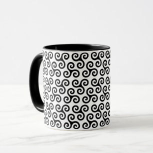 Chic Triple Spiral Celtic triskele Symbol Pattern Mug