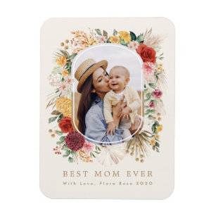 Chic Tropical Boho Floral Mother's Day Gift Magnet