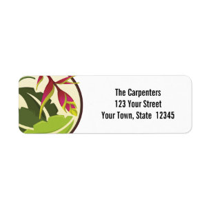 Chic Tropical Flower Floral Labels