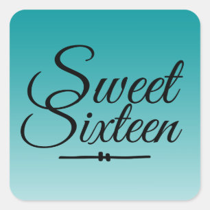 Chic Tropical Green Ombre Sweet 16 16th Birthday Square Sticker