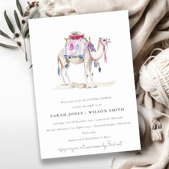 Chic Tropical Moroccan Camel Couples Shower Invitation (Creator Uploaded)