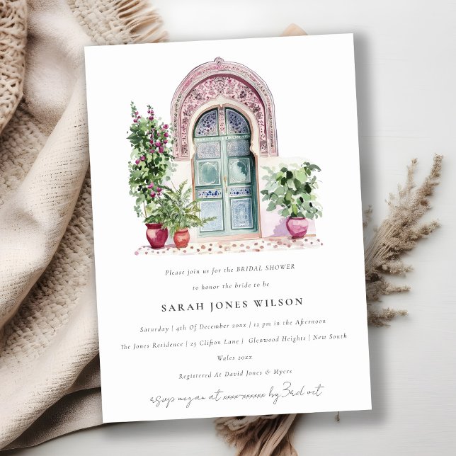 Chic Tropical Moroccan Doorway Bridal Shower Invitation (Creator Uploaded)