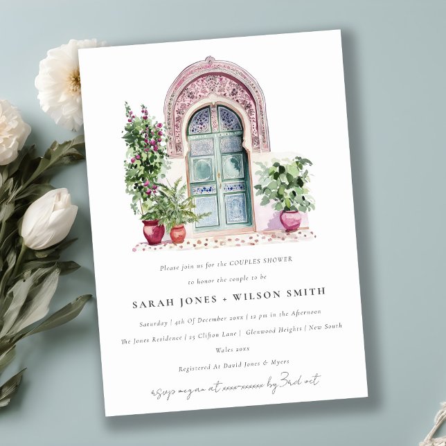 Chic Tropical Moroccan Doorway Couples Shower Invitation (Creator Uploaded)