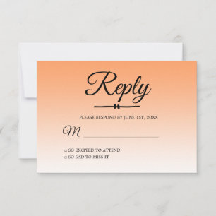 Chic Tropical Orange Ombre Sweet 16 RSVP Invitation
