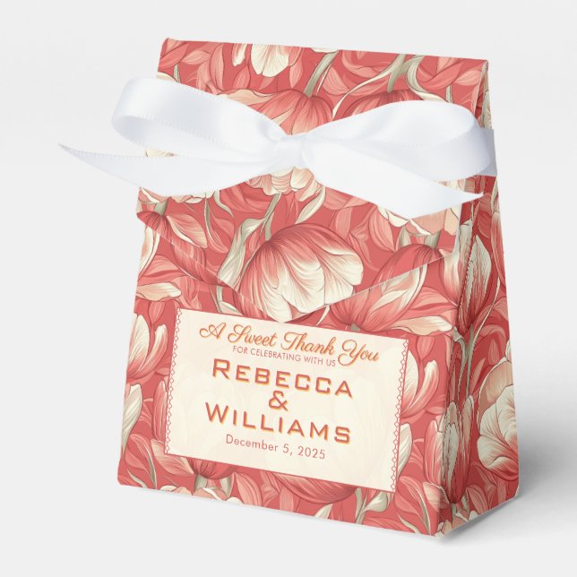 Chic Tulip Fantasy City Wedding Favour Box (Front Side)