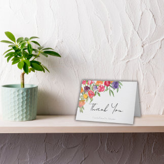 Chic Tulips and Greenery Bridal Shower Thank You Card