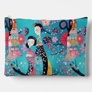 Chic turquoise geisha accessory pouch