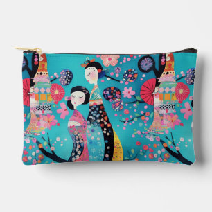 Chic turquoise geisha accessory pouch