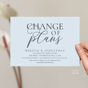 Chic Typographic Wedding Postpone Change of plans Invitation