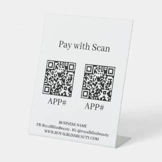 Chic Typography 2-App Scan To Pay Pedestal Sign