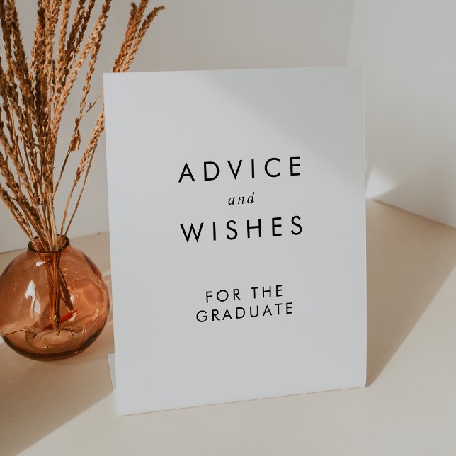 Chic Typography Advice and Wishes Graduation Pedestal Sign (Creator Uploaded)