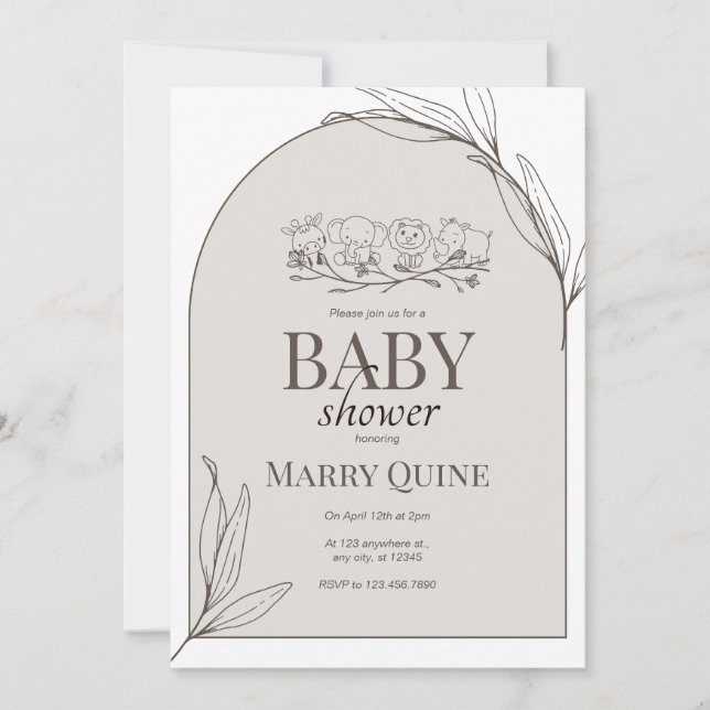 Chic Typography Baby Shower  Invitation (Front)
