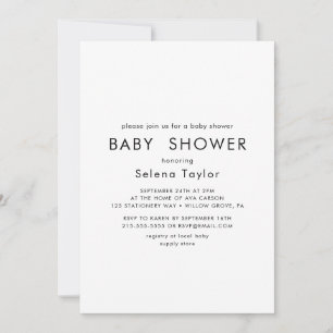 Chic Typography   Baby Shower Invitation