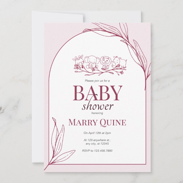 Chic Typography Baby Shower  Invitation (Front)