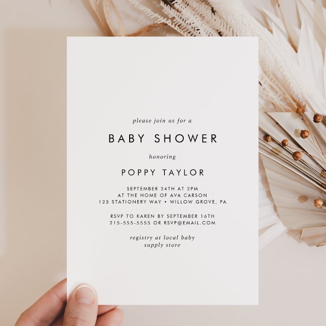 Chic Typography Baby Shower Invitation (Creator Uploaded)