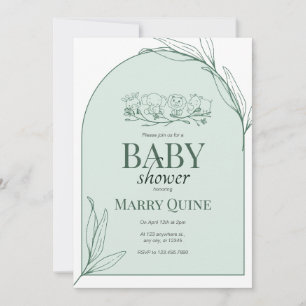 Chic Typography Baby Shower Invitation