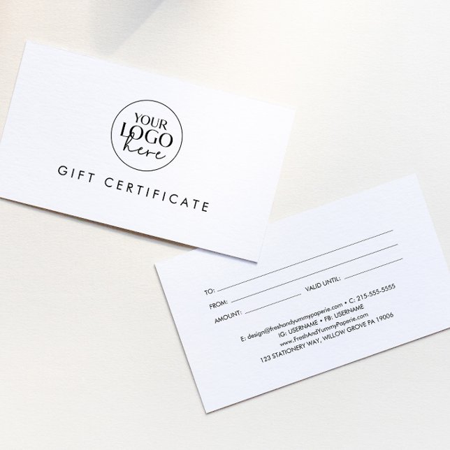 Chic Typography Business Logo Gift Certificate (Creator Uploaded)