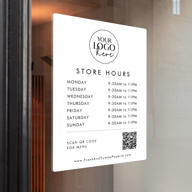 Chic Typography Business Logo QR Code Store Hours (Creator Uploaded)