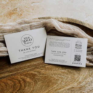 Chic Typography Business Logo Thank You Order Enclosure Card