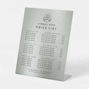Chic Typography Business Services Price List Pedestal Sign