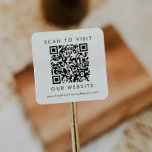 Chic Typography Business Wedding Website QR Code Square Sticker<br><div class="desc">This chic typography business or wedding website qr code square sticker is perfect for a small business owner or for a wedding. The simple design features classic minimalist black and white typography with a rustic boho feel. Customisable in any colour. Personalise with your website.</div>