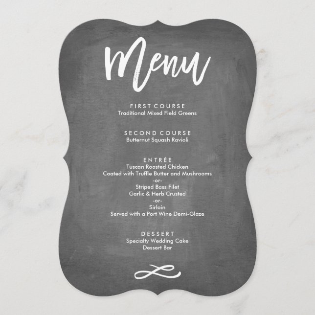 Chic Typography Chalkboard Menu (Front)